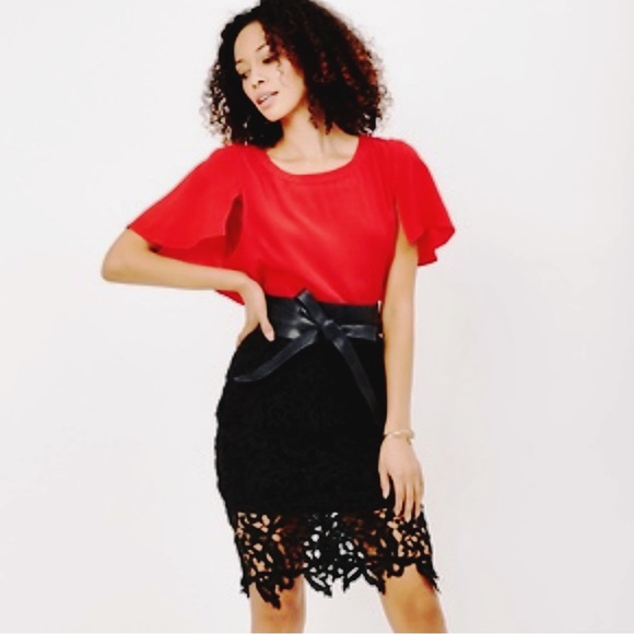 DailyLook Black ‘Venetian’ Lace Midi Skirt Size Small ASO Eva Longoria - Picture 7 of 16